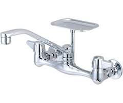 CENTRAL BRASS Central Brass 0048-UA6 Two Handle Wallmount Kitchen Faucet 1.5 GPM 8.19 inches