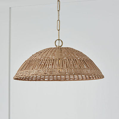 CAPITAL Capital 347511MA Naomi Bohemian Handcrafted Rattan Pendant Ceiling Light Fixture 100 Watt 9 H x 21 W