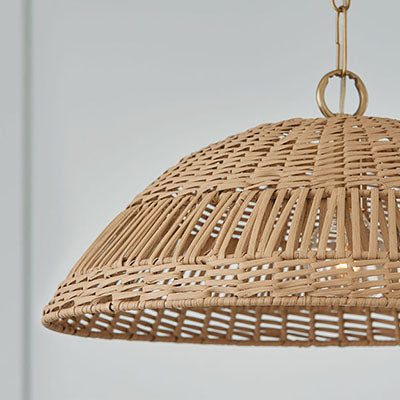CAPITAL Capital 347511MA Naomi Bohemian Handcrafted Rattan Pendant Ceiling Light Fixture 100 Watt 9 H x 21 W