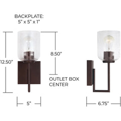 CAPITAL Capital 639311BZ-500 Carter 1 light 5 inch sconce wall light 100 watt