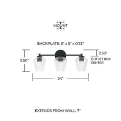 CAPITAL Capital 141431MB-507 Beau 3-light vanity 300w 24 inch