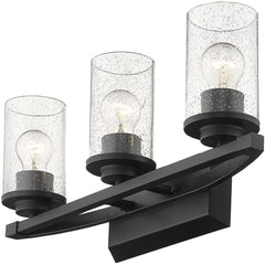 GOLDEN LIGHTING Golden Lighting 4309-ba3 blk mercer vanity wall light 180w 22in wide