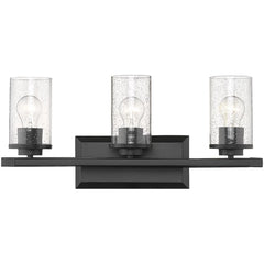 GOLDEN LIGHTING Golden Lighting 4309-ba3 blk mercer vanity wall light 180w 22in wide