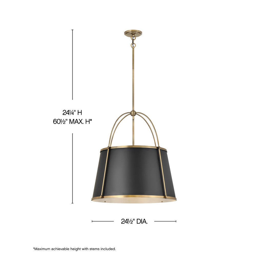 HINKLEY Hinkley 4895WS Clarke Medium Drum Chandelier 4-5W LED 4 Light 24.5 Inch