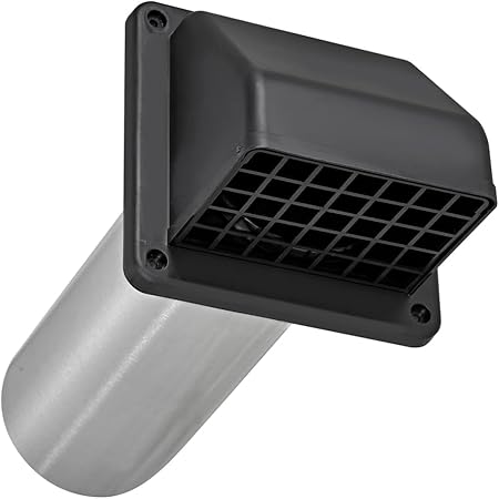 LAMBRO INDUSTRIES Lambro Industries 224BL-B plastic wall exhaust hood dryer vent damper screen 4 inch 11 inch pipe pack of 10