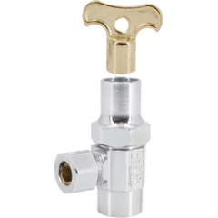 LEGEND VALVE Legend Valve 114-143NL T-581LS No Lead Multi-Turn Angle Valve with Lockshield 1/2 inches Female Iron Pipe x 3/8 inches OD