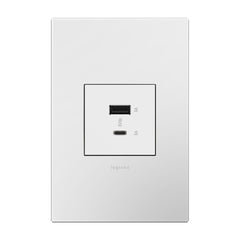 LEGRAND Legrand ARUSB2AC6W4 Adorne Dual USB, Type A/C 6 Amp