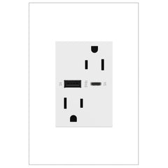 LEGRAND Legrand ARTRUSB156ACW4 adorne duplex tamper-resistant 15a 125v