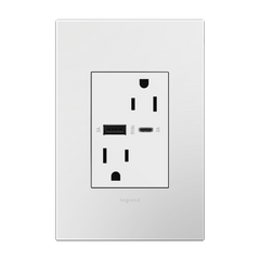 LEGRAND Legrand ARTRUSB156ACW4 adorne duplex tamper-resistant 15a 125v
