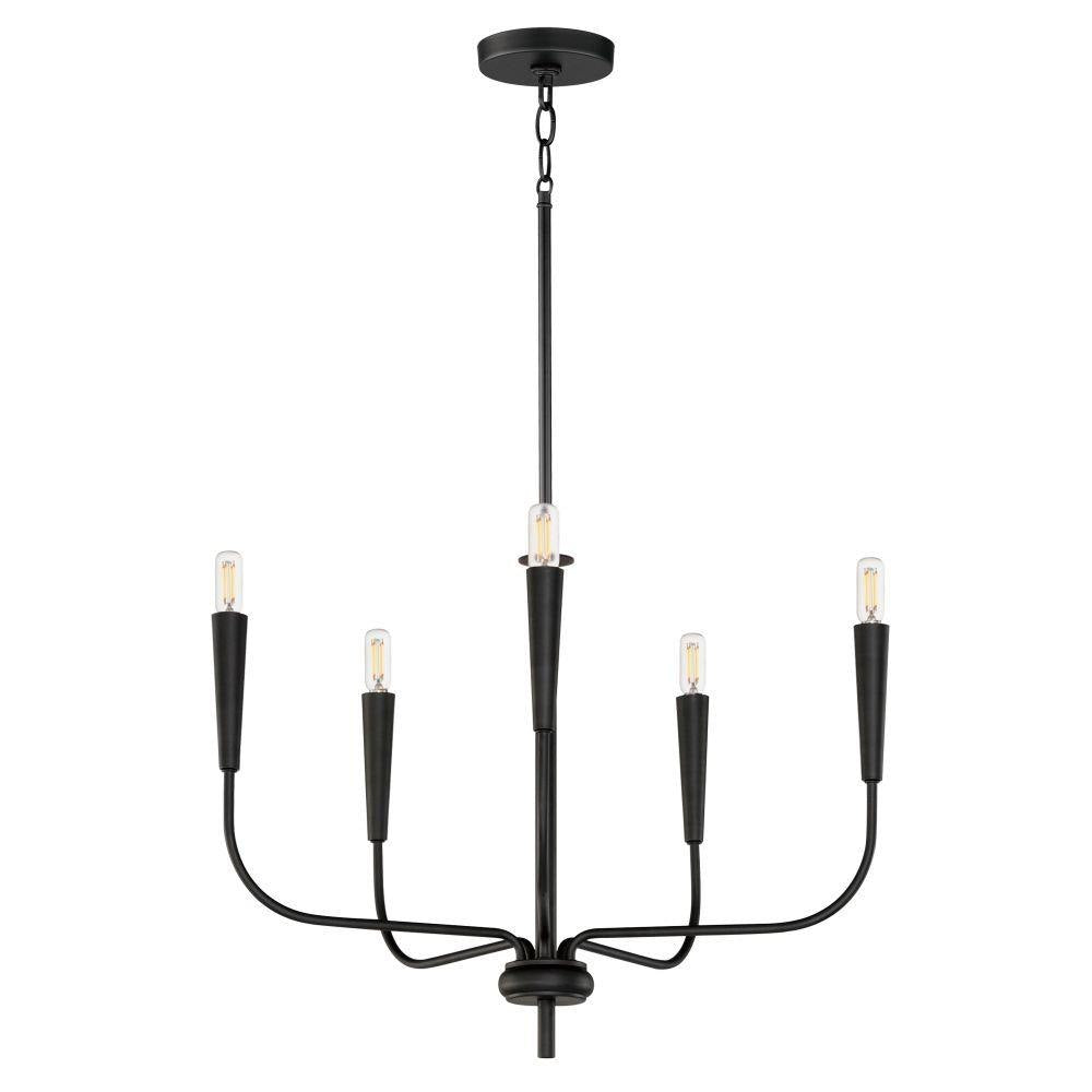 MAXIM Maxim 24815BK Vela 5-Light Chandelier 60W 120V 24 Inch