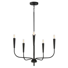 MAXIM Maxim 24815BK Vela 5-Light Chandelier 60W 120V 24 Inch