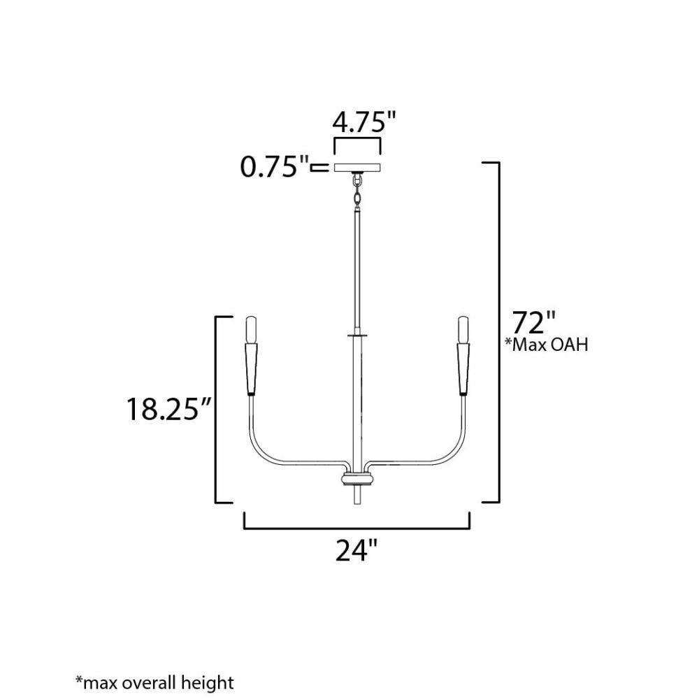 MAXIM Maxim 24815BK Vela 5-Light Chandelier 60W 120V 24 Inch