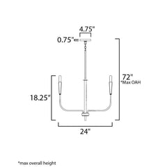 MAXIM Maxim 24815BK Vela 5-Light Chandelier 60W 120V 24 Inch