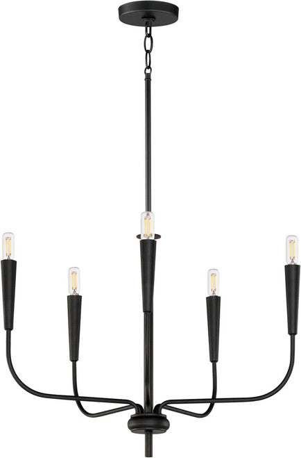 MAXIM Maxim 24815BK Vela 5-Light Chandelier 60W 120V 24 Inch