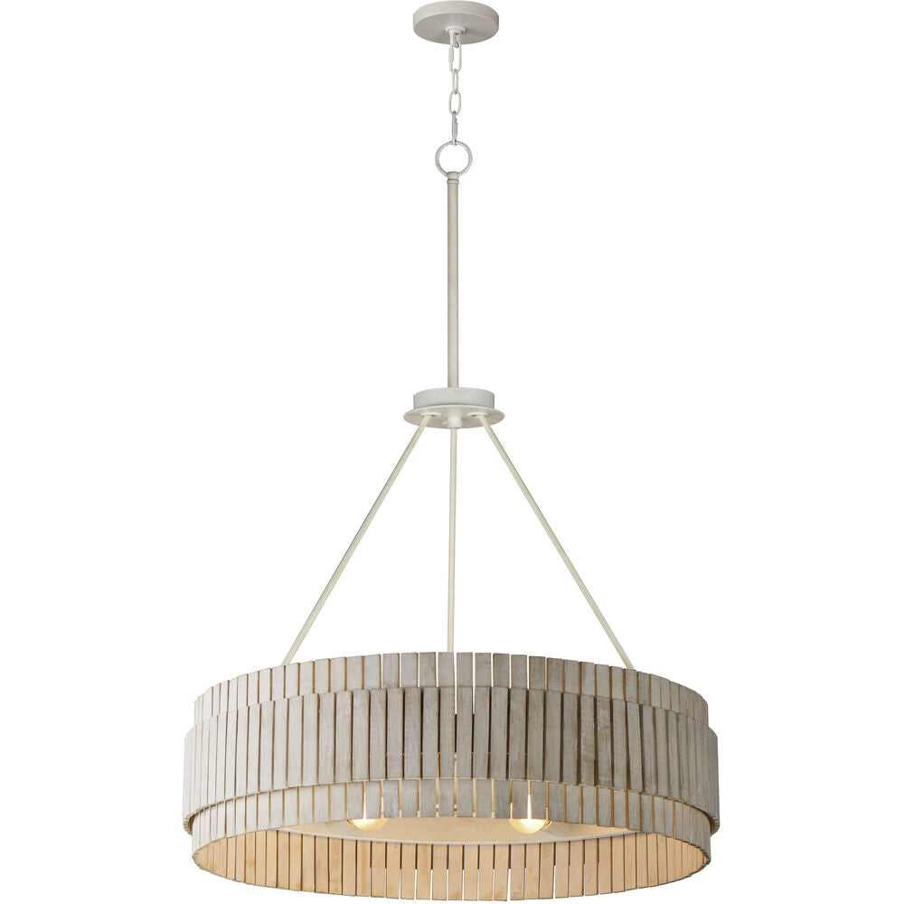 MAXIM Maxim 14456WWTEC Satori 6 Light Chandelier 60 Watt 42.5 Inch Tall 30.75 Inch Wide