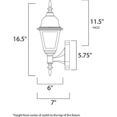 MAXIM Maxim 3005CLBK Builder Cast 1-Light Outdoor Wall Sconce 60W 16.75 Inch