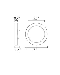 MAXIM Maxim 57692WTBK Chip 7 inches 15W RD LED Flush Mount