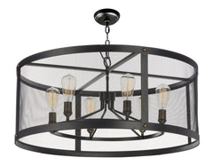 MAXIM Maxim 20114BKNAB Palladium 6-light 32 inches wide chandelier 360w