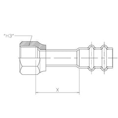 MUELLER INDUSTRIES Mueller Industries RP15725 ACR Flr X P Sae ACR Press Fitting 1/4