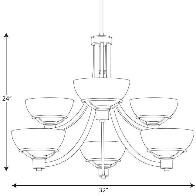PROGRESS LIGHTING Progress Lighting P400036-031 Domain 6 Light Chandelier 600 Watt 32 Inch Wide