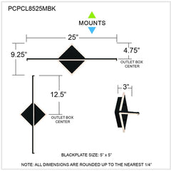 QUOIZEL Quoizel PCPCL8525MBK Parcelle LED Bath Light Wall Light 17W 25 inch