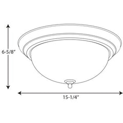 PROGRESS LIGHTING Progress Lighting P3926-20 three-light flush mount 60W 15-1/4 inch