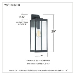 QUOIZEL Quoizel WVR8407EK Westover Modern Industrial Outdoor Wall Sconce Lighting 150 Watt (20 inchesH x 7 inchesW)
