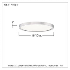 QUOIZEL Quoizel OST1715BN Outskirts Flush Mount 27W 15 inch