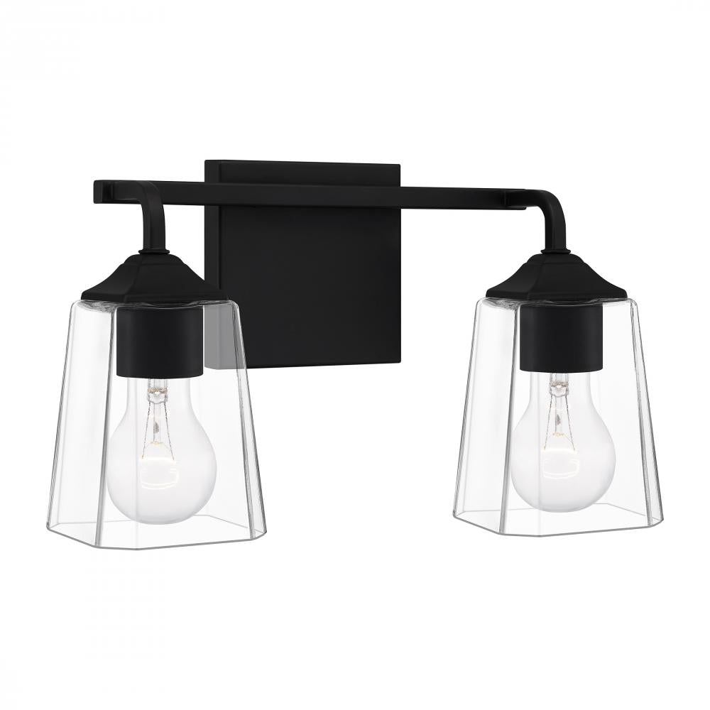 QUOIZEL Quoizel THO8614MBK Thoresby vanity light 2-light 200 total watts 14 inch wide