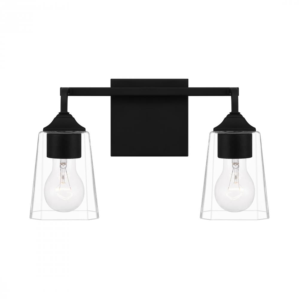 QUOIZEL Quoizel THO8614MBK Thoresby vanity light 2-light 200 total watts 14 inch wide