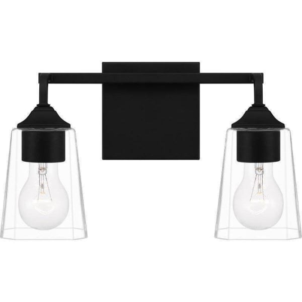 QUOIZEL Quoizel THO8614MBK Thoresby vanity light 2-light 200 total watts 14 inch wide