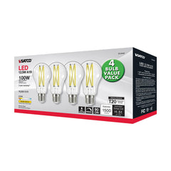 SATCO Satco S12442 A19 LED 12.5 Watt 100 Watt Replacement 4-Pack