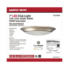 SATCO Satco 62/1665 7 inch LED Disk Light 13W