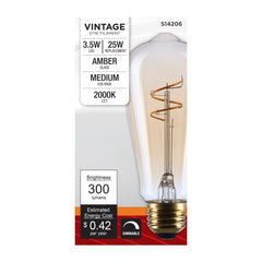 SATCO Satco S14206 ST19 LED lamp 3.5 watt 2000K CCT medium base dimmable 120 volt