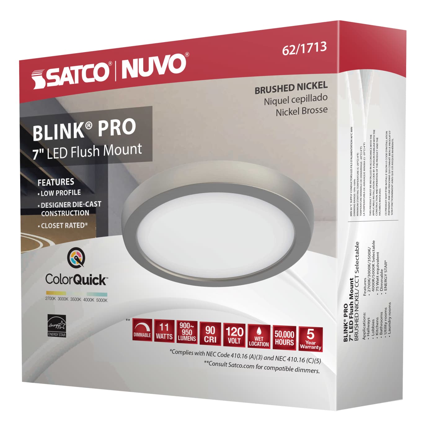SATCO Satco 62/1713 Blink LED Round 11W 7 Inch