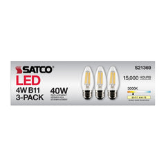 SATCO Satco S21369 4 watt B11 LED lamp 3PK S21736