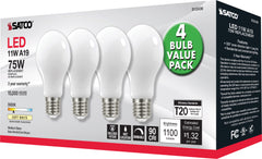 SATCO Satco S12439 A19 LED 11 Watt 75 Watt Replacement 4-Pack