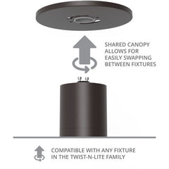 WAC Wac FM-240103-CS-BN Twist-N-Lite mini flush mount 12W 45 degree beam angle