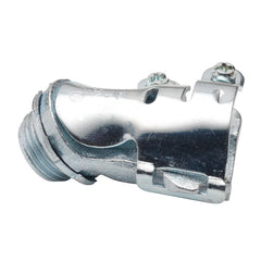 BRIDGEPORT FITTINGS Bridgeport Fittings 803 1/2 inch Zinc Electroplated Malleable Iron Two-Screw 45 degree Flex Connector