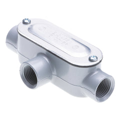 BRIDGEPORT FITTINGS Bridgeport Fittings T-41CG aluminum type t threaded conduit body with cover and gasket 1/2 inch