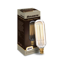 BULBRITE Bulbrite 132517 T8 candelabra base nostalgia clear filament incandescent lamp 40W
