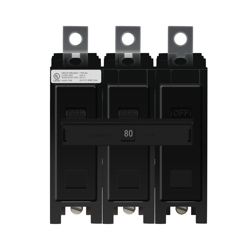CUTLER & HAMMER Cutler & Hammer BAB3080H Quicklag Bolt-on Circuit Breaker 80 Amp 3 Pole
