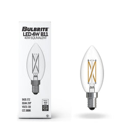 BULBRITE Bulbrite 776201 B11 LED Filament 4W 10 Pack 40W Incandescent Replacement