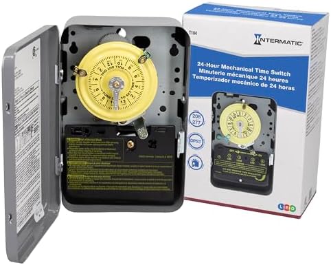 INTERMATIC Intermatic T104 INDOO 24-hour mechanical timer switch 208â277 VAC DPST