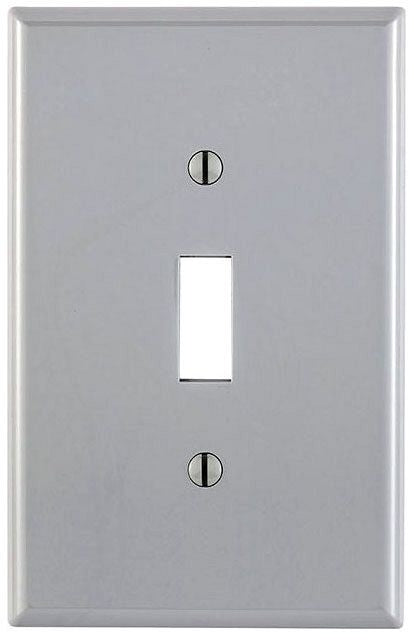 LEVITON Leviton PJ1-GY 1-gang toggle switch wallplate midway size TPJ1GRY