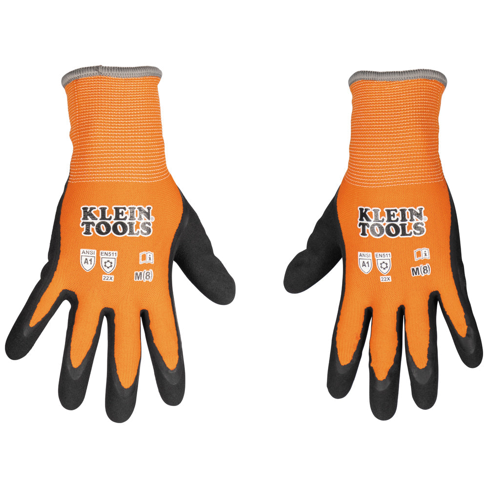 KLEIN TOOLS Klein Tools 60837 Cut Level A1 Winter Knit Dipped Gloves, Touchscreen Capable X-Large