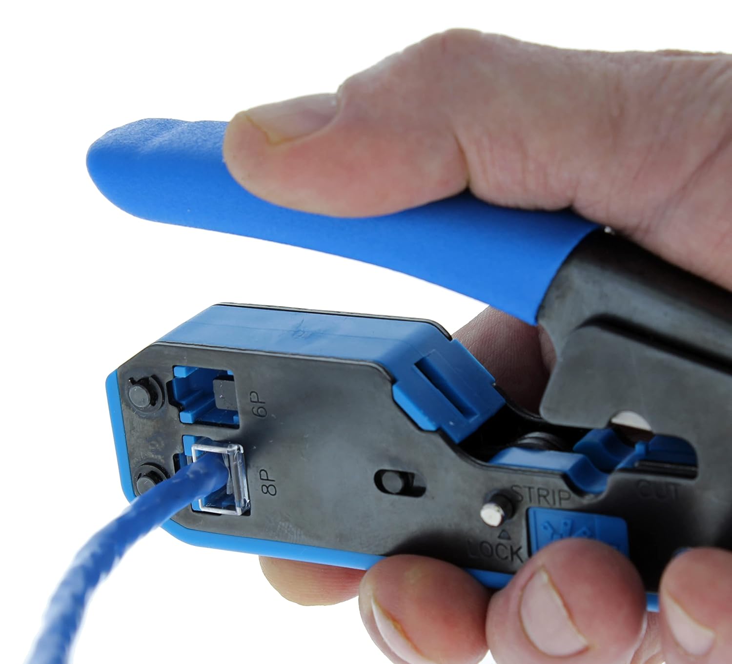 IDEAL INDUSTRIES Ideal Industries 33-396 Data/Voice Modular Plug Crimp Tool Kit, Crimping Tool for CAT3/5e/6 Cables, RJ-45 (8P8C) & RJ-11 (6P6C, 6P4C, 6P2C) with 20 Plugs