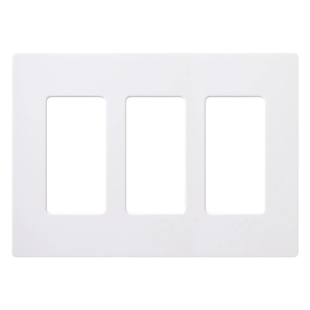 LUTRON Lutron CW3WH Claro Three-Gang Rectangular Wallplate