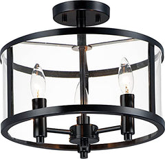 MAXIM LIGHTING Maxim Lighting 25250clbk sentinel 3-light semi flush 60w 120v 13.25 inch width