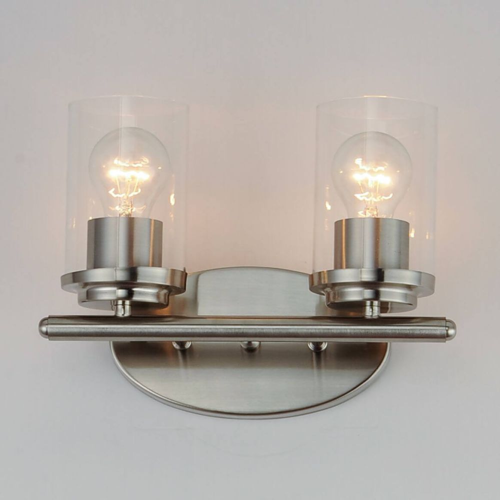 MAXIM LIGHTING Maxim Lighting 10212CLSN Corona 2-Light Bath Vanity 120V 12 Inch